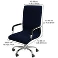 thumbnail image 4 of REGALWOVEN Stretch Jacquard Office Chair Cover Armchair Protector, Medium, Navy Blue, 4 of 6