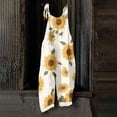 thumbnail image 7 of JULMCOMO Cotton Linen Jumpsuits for Women Floral Print Tie Strap Baggy Summer Outfits Scoop Neck Vacation Comfy Casual Jumpsuits Complexion L, 7 of 7