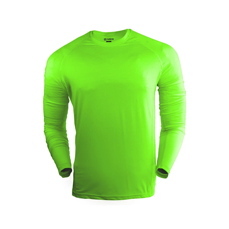 Polera Fit De Adulto Primera Capa Para Futbol Manga Larga Verde Fluor Talla Xl
