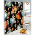 thumbnail image 6 of Fall Thanksgiving Shower Curtains for Bathroom, Orange Blue Pumpkins Maple Leaf Black Waterproof Fabric Shower Curtain for Bathroom Bathtub Decoration, Machine Washable, 72"x72", 6 of 9