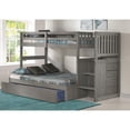thumbnail image 2 of Solid Pine Staircase Twin over Full Bunk Bed/Chest/Twin Trundle in Charcoal Gray, 2 of 9