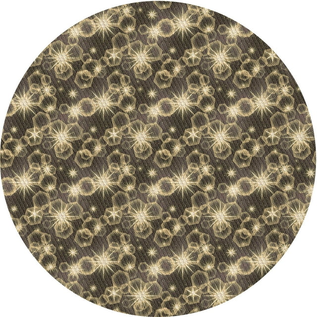 Ahgly Company Tapis d'Intérieur Rond Lavable en Machine Transitionnel Brun Foncé, 6 Pieds Rond