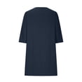 thumbnail image 4 of Patlollav Dress for Women,Women'S Solid Color Casual Pocket Medium Sleeve Round Neck Dress,Sizes M-XXXXXL, 4 of 6