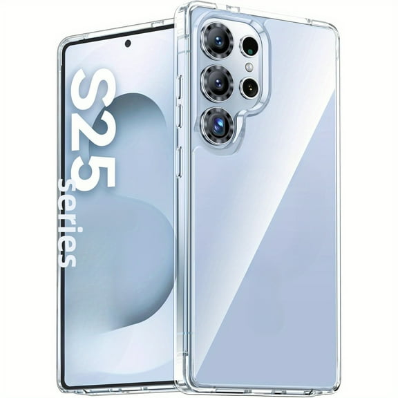 Clear Magnetic Case for Samsung Galaxy S25 Ultra, S25, And S25 Plus, Featuring Anti-Yellowing And Edge-Raising Design for Shockproof Protection.