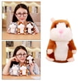 thumbnail image 4 of Hámster que habla felpa Animal muñeca sonido registro repetir juguetes USB marrón claro SM SunniMix Juguetes de hámster parlante, 4 of 8