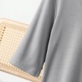 thumbnail image 4 of Guzom Fashion Womens Summer Casual Solid Color Loose Round-Neck T-Shirt for Various Occasions,Gray,Size XL, 4 of 5