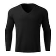thumbnail image 4 of Sweaters for Men - Autumn Winter Knitted Long Sleeve Deep V Neck Solid Color Sweater Jacket, Slim Fit Bottoming Style, Casual Office Wear, Soft Wool Blend, Classic Men's Clothing, 4 of 5