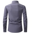 thumbnail image 4 of VSSSJ Men's Business Shirts Regular Fit Solid Color Button Down Long Sleeve Collared T-Shirts Casual Fashion Wrinkle Free Stretchy Shirt Blouse Dark Gray XL, 4 of 4