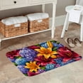 thumbnail image 2 of FJPT Non Slip Flannel Polyester Floor Mat With Vibrant Floral Design For Bathroom Kitchen Bedroom Decor 31.5x19.7 inch, 2 of 5