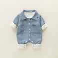 thumbnail image 2 of Umfun Baby Corduroy Collared Romper - Warm Button Down One-Piece Jumpsuit with Flap Pockets and Cuffed Sleeves Trendy Fall Winter Outfit for Infant Boys Girls, 2 of 9