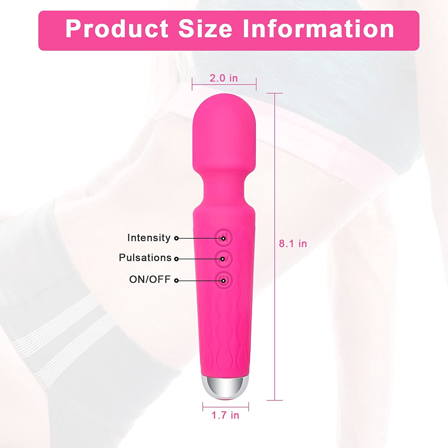 Rechargeable Personal Massager, Torubia Mini Personal Massager for Neck and Shoulder Massager Quiet Massage Tools, Soft Silicone Material with Low Medium and High Power- Stress Away (Pink)