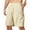 Beige, variant on YLSDY Fashion 2025 Men Cargo Shorts Athletic Lounge Elastic Waist Drawstring Cotton Casual Outdoor Sweat Short Pant with Multi Pockets Black M