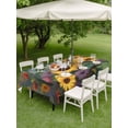 thumbnail image 3 of Outdoor Tablecloth with Umbrella Hole and Zipper, Sunflower Rectangle Table Cloth 54x80 Inch Waterproof Tablecloth, Modern Oil Painting Summer Botanical Floral Picnic Table Cover for Patio Camping, 3 of 7