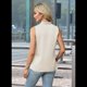 thumbnail image 4 of Camiseta Sin Mangas de Verano para Mujer, de Satén de Seda, con Cuello en V, Informal, de Negocios, Color Albaricoque XL, 4 of 7