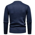 thumbnail image 4 of qelini Mens Crew Neck Sweater Pullover Stretchy Knitted Sweaters Solid Long Sleeve Tops Thermal Warm Blouses, 4 of 4