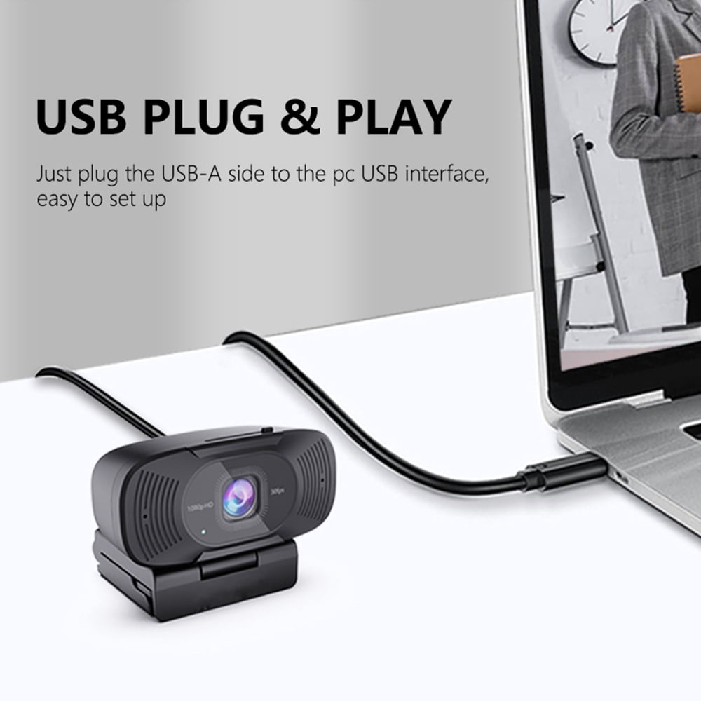 1080P HD Webcam PC Camera mini, with Noise Reducation Microphone Computer Web Camera for Video Conferencing Streaming