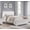White+Wood+Glam, variant on HMYG Queen Traditional Bed with LED Headboard and Alligator Texture Panels, White