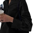 thumbnail image 5 of Duoif Womens Dresses, Shirt Dress Collar Top, V-Neck Long Sleeve Dresses for Women Black L, 5 of 9