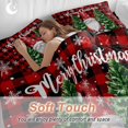 thumbnail image 4 of Christmas Gnome 4 Piece Duvet Cover Set Twin Size Red Xmas Dwarfs Pine Trees Black Red Plaid Soft Bedding Set Comforter Cover, 1 Duvet Cover 1 Flat Sheets and 2 Pillowcases, 4 of 9
