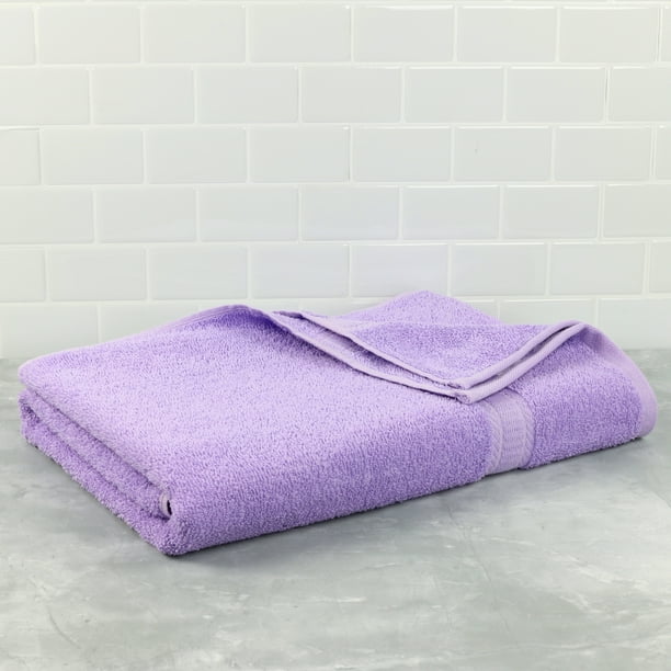 Mainstays Basic Single, Solid Lavender Bath Sheet 30" x 60" Walmart