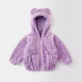 thumbnail image 2 of Lindreshi Winter Coats for Toddler Girls and Boys Toddler Baby Boys Girls Solid Color Plush Cute Bear Ears Winter Hoodie Coat Jacket, 2 of 6