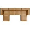 thumbnail image 3 of Modway Mingle Modern Faux Leather Sofa Set with 2 Ottomans in Tan, 3 of 10