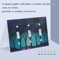 thumbnail image 3 of Yayeee Toggle Light Switch Wall Plate 3-Gang 6.37"x4.48" Decorative Outlet Cover, Purple Moonlight Forest, 3 of 7