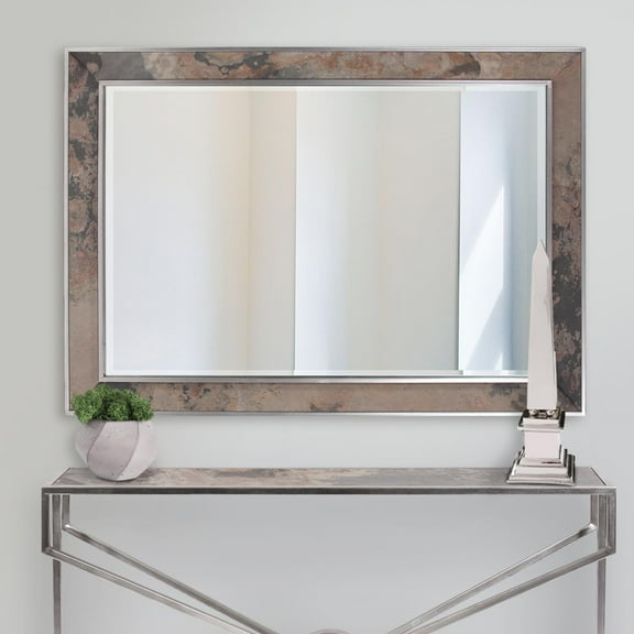 Tyler Dillon Rectangular Iron & Slate Framed Wall & Vanity Mirror - 42H x 30W x 1D