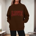 thumbnail image 5 of cocolona Womens High Neck Sweatshirts Valentines Long Sleeve Love Print Shirts Fashion Casual Loose Pullover Tops, 5 of 5
