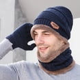thumbnail image 2 of kaondbfi Outdoor Travel Essentials Clothing Accessories Beanie Hats for Men Winter Knitted Fleece Windproof Hat Scarf Gloves Three-piece Winter Knitted Hat Warm Hat, 2 of 4