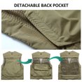 thumbnail image 3 of Graflsoa Men's Lightweight Nylon Vest with Multiple Pockets, Quick-Dry Mesh Design, V-Neck Sleeveless for Outdoor Activities, Available in Various Sizes and Colors, 3 of 6