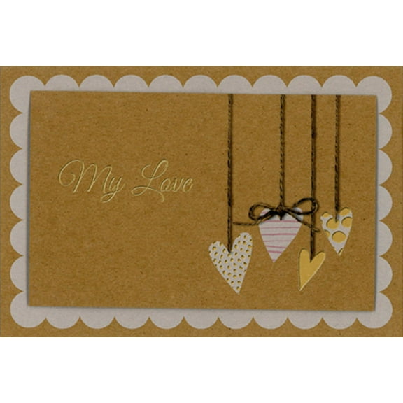 Pictura Four Hearts Hanging from Twine 3D Hand Decorated Birthday Card for The One I Love