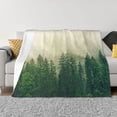 thumbnail image 1 of Balery Fog Forest Manta de Franela con Dibujo, Lujo Ultra Suave y Cálido, Antipelusa y Resistente a las Arrugas para Cama, Sofá, Camping -80"x60", 1 of 6