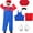 Kids Red, variant on Satmonnus Super Brothers Costume Halloween Cosplay Jumpsuits with Hat and Mustaches, Festivals and Carnivals, Fancy Dress Outfits Halloween Costumes, Family Matching Halloween Cosplay Outfits