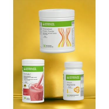 HERBLIFE Nutrition Shake Mix - STRAWBERRY WITH AFRESH LEMON AND PROTEIN POWDER -200GM (PACK OF 3)