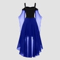 thumbnail image 4 of Robes Style Gothique pour Femmes Grande Taille Robe Midi Élégante avec Manches Évasées Ourlet Irrégulier, 4 of 5