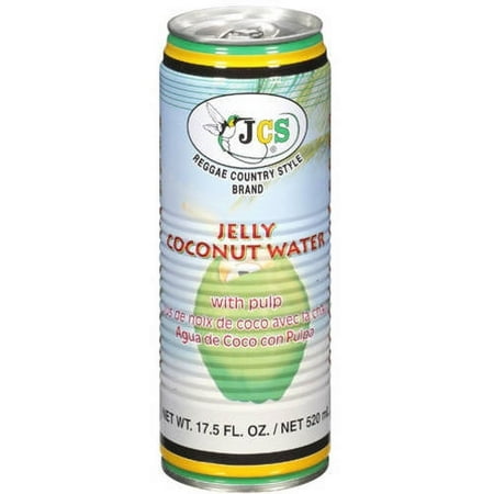 JCS Reggae Country Style Jelly Coconut With Pulp Water, 17.5 oz