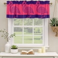 thumbnail image 3 of Flamingo Mandalas Valances for Windows, Decorative Rod Pocket Window Valance Curtains, Boho Modern Red Blue Abstract Stripe Short Curtain Drapes for Kitchen/Living Room, 2 Panels, 60" W x 18" L, 3 of 8