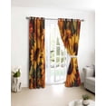 thumbnail image 3 of Sunflower Blackout Curtains for Bedroom/Living Room, Thermal Insulated Kitchen Curtains, Spring Summer Floral Watercolor Botanical Grommet Darkening Window Treatment Drapes 52"x84"x2, 3 of 8