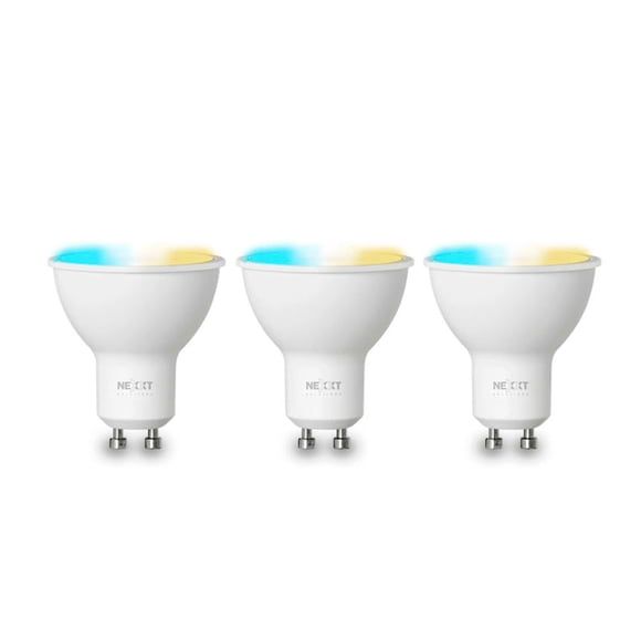 Foco LED Inteligente Nexxt Solutions Conectivity Luz Blanca GU10 CCT 110V 3 Piezas
