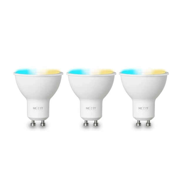 Foco LED Inteligente Nexxt Solutions Conectivity Luz Blanca GU10 CCT 110V 3 Piezas