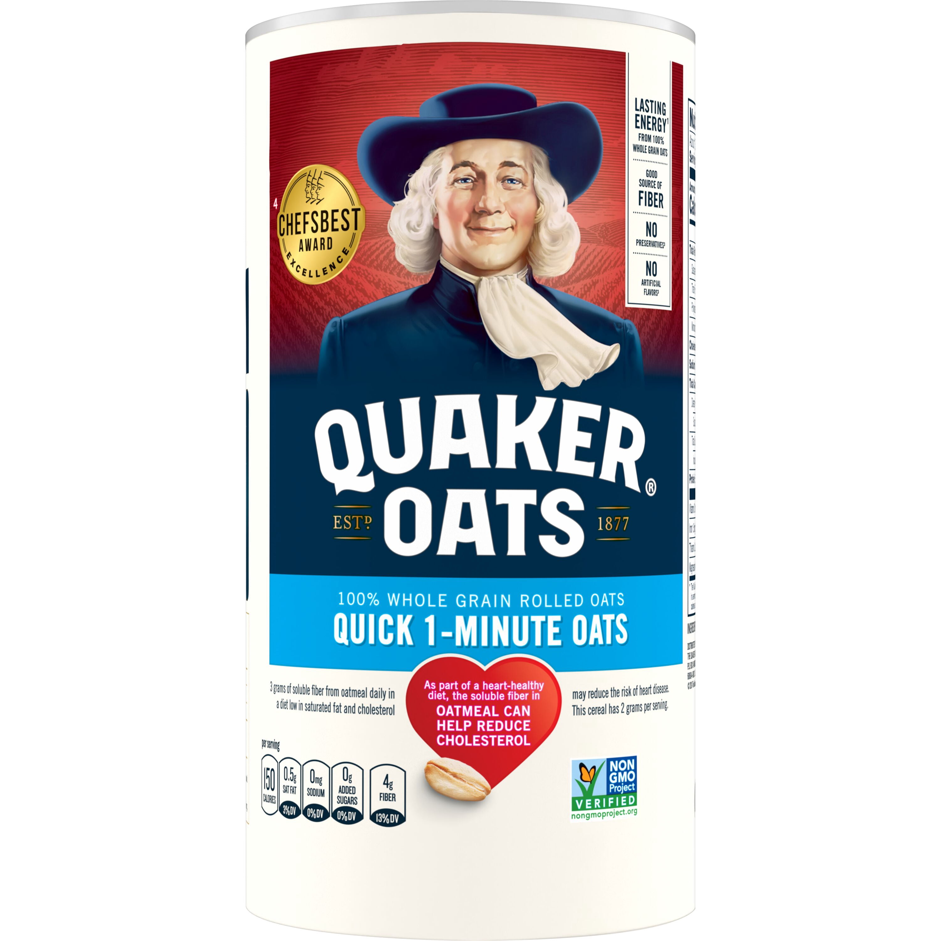 (12 pack) Quaker Whole Grain Oats Quick 1-Minute Instant Oats 18 oz (12 pack)