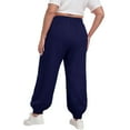thumbnail image 5 of qolati Plus Size Sweatpants Women Fleece Lined Baggy High Waisted Cinch Bottom Joggers with Pockets Drawstring Casual Cute Lounge Workout Sweat Pants Navy XXL, 5 of 6