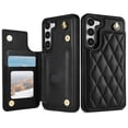 thumbnail image 4 of Wallet Cover for Samsung Galaxy S23, with Wrist Strap Card Holder Magnetic Snap Back PU Leather Credit Card Slots Stand Classic Phone Case Cover for Samsung Galaxy S23, Black, 4 of 7