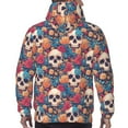 thumbnail image 7 of Sikiie colorful Skull rose Men's Hoodie, Essentials Hoodie, Sweatshirt, Pullover Hooded Sweatshirt for Men-X-Large, 7 of 7