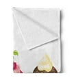 thumbnail image 2 of Dessert Soft Flannel Fleece Blanket, Puffy Party Cupcakes Rolled Wafers Stucked in the Creamy Toppings Cherry Frostings, Cozy Plush for Indoor and Outdoor Use, 50" x 70", Multicolor, by Ambesonne, 2 of 5