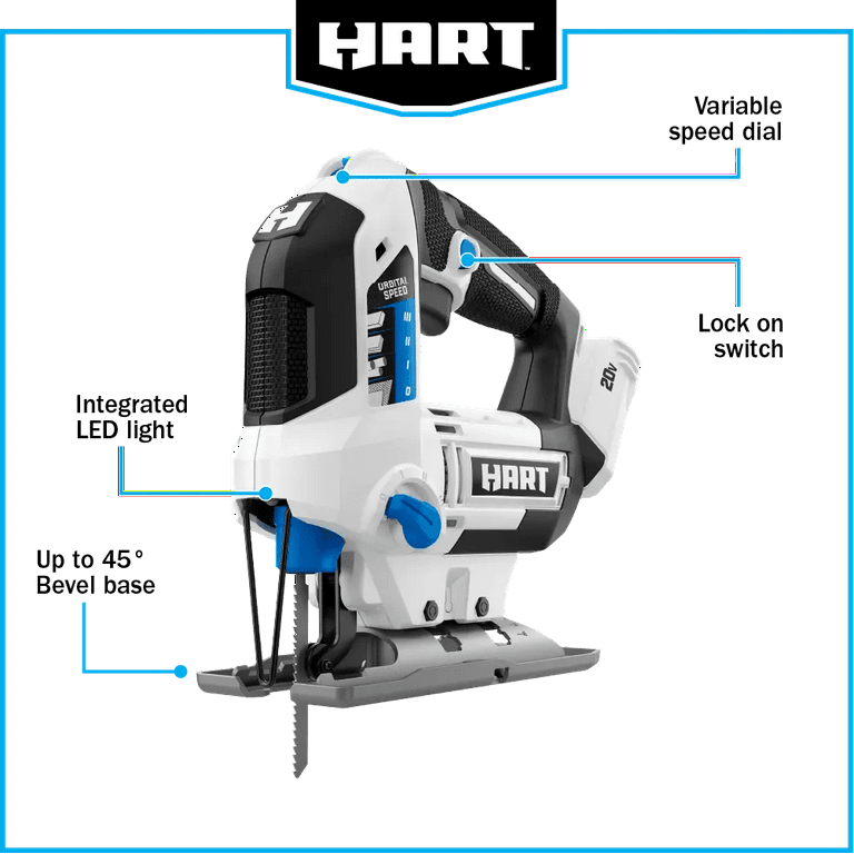 HART 20 Volt Cordless Orbital Jigsaw Battery Not Included New Condition