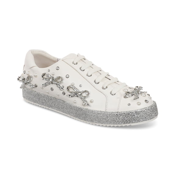 I.N.C. International Concepts Womens Luca Embellished Sneak Silver Bling 6.5M