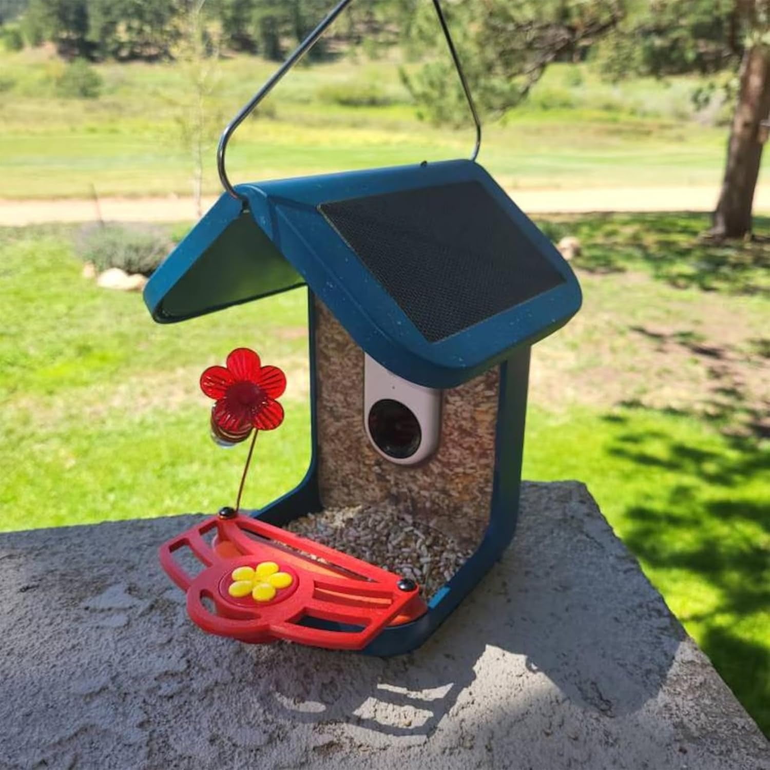 Perch with Built-in Hummingbird Feeder for Bird Buddy, ABS Wider Extension Perch, Smart Bird Feeder Accessories, DIY Add-ons for Backyard Birdwatching Garden Wildlife Observation