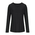 thumbnail image 3 of BangWanChi Womens Blouses for Work Professional Women's Long-sleeved V-neck Solid Color Tops Bottoming Shirt T-shirt, 3 of 4